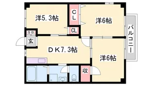 サンコーポ新町【1階】の間取り