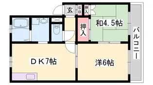 ハイツ西庄【2階】の間取り