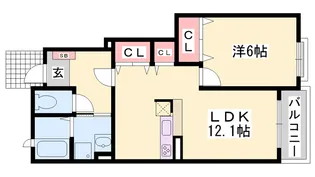 アルメールC【1階】の間取り