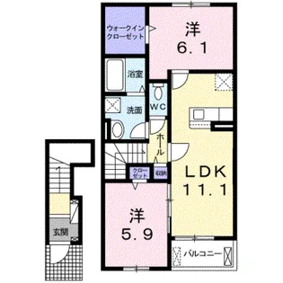 プレッソ姫路東Ⅰ【2階】の間取り