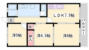 メゾン東加古川【204号室】の間取り