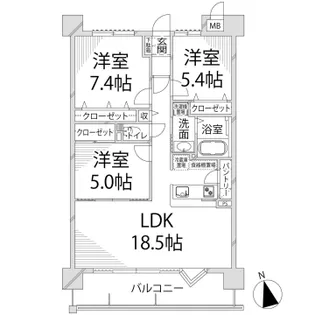 キャッスルコート田寺東【3階】の間取り