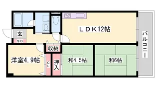 テルツォ南新在家【605号室】の間取り