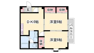 レジデンス北新在家【1階】の間取り