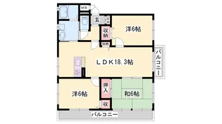 リバティ田寺【202号室】の間取り