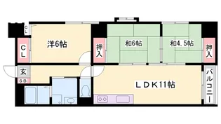 カサ・ディ・フォーレ【6階】の間取り