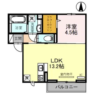 カザオリーブWEST【102号室】の間取り