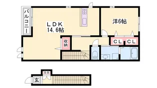 ビアン カンパ—ニュ ⅡA【2階】の間取り