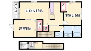 リヨン・たつの A【2階】の間取り