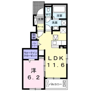 エスパス ウル—C【1階】の間取り