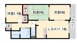 サンプレイス網干駅前【205号室】の間取り