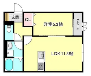 ハイム ルーエI (北棟)【1階】の間取り