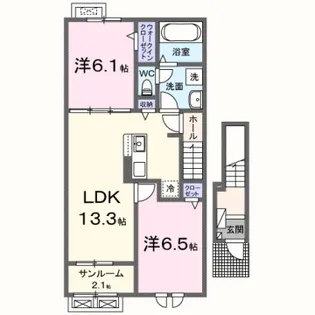 アイルーⅡ【2階】の間取り