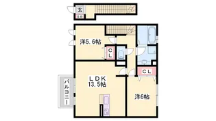 クレセール【205号室】の間取り