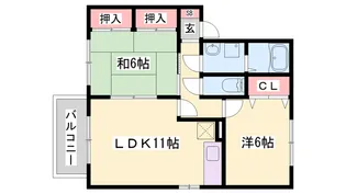 ファミール B棟【B101号室】の間取り