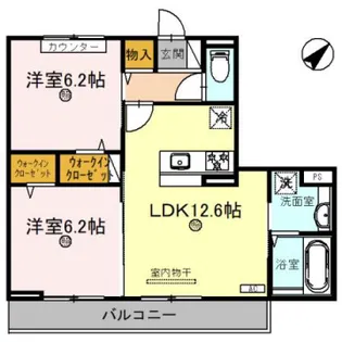 ラ グリシーヌ青山【2階】の間取り