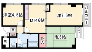 ロイヤルコーポ伊保2【402号室】の間取り