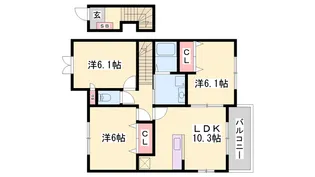 グラディートI【2階】の間取り