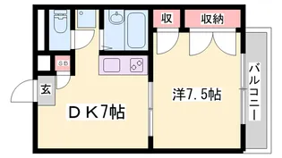 Uグレース飾磨【2階】の間取り