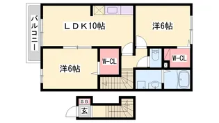 アボンデーレA【2階】の間取り