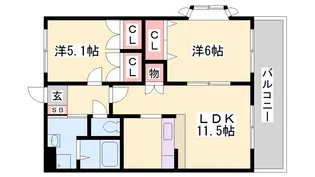 ライツェントパレス【2階】の間取り