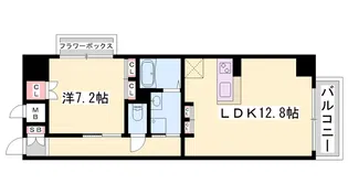 キャッスルコート博労町【802号室】の間取り