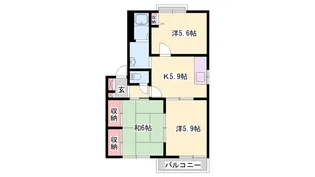 はぴねすハイツ喜田【105号室】の間取り