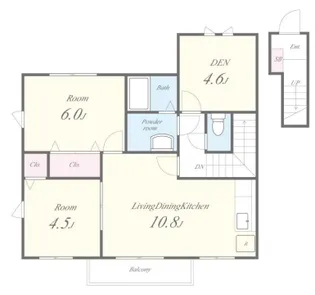リバーサイドヴィラ東館【2階】の間取り