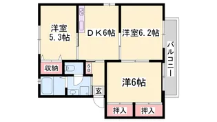 バリュージュ今在家D【2階】の間取り