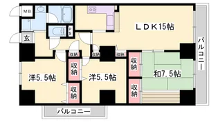 デュプレックス船場【3階】の間取り