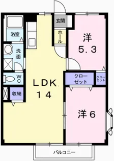 パレスイナバ【2階】の間取り
