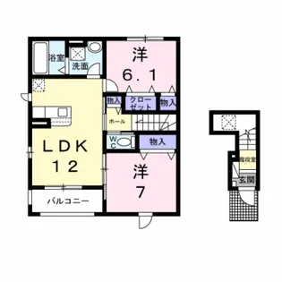 カルム シャーンス【203号室】の間取り