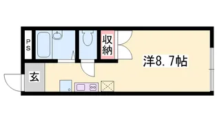 レオパレスシーサイド網干【107号室】の間取り