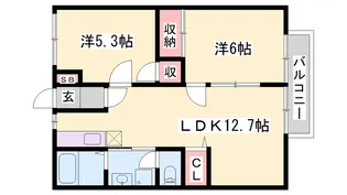 ファミィール垣口【1階】の間取り