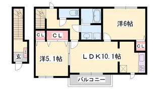 エーデルⅡ【2階】の間取り