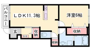メゾンエレメンツS【1階】の間取り
