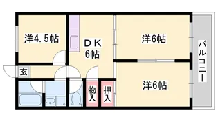 東今宿中村コーポⅡ【601号室】の間取り