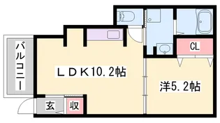 カサブランカ富永【1階】の間取り