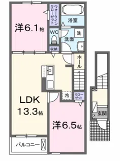 サンセールⅧ B【202号室】の間取り