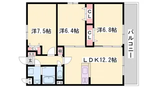 ユーミーくりやま【1階】の間取り