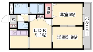 グレイス・ワン【203号室】の間取り