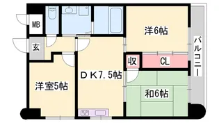 ロイヤルコーポ野田【4階】の間取り