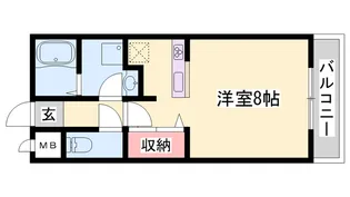 丸萬二番館【205号室】の間取り