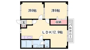 2LDKの間取り画像