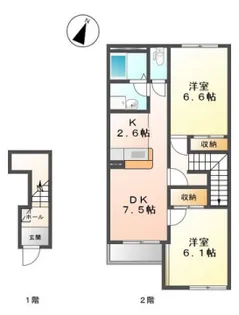 アルシオーネ壱番館【2階】の間取り
