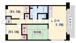 アルモニー東今宿【401号室】の間取り