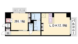 キャッスルコート博労町【5階】の間取り