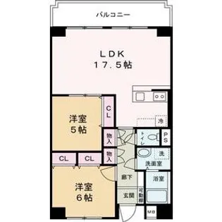 2LDKの間取り画像