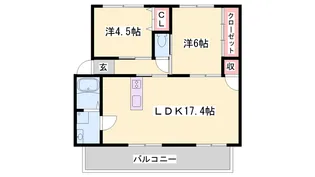 サンエステート小坂【202号室】の間取り