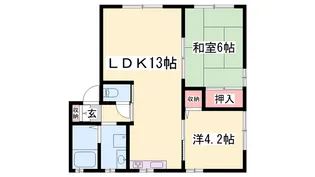 2LDKの間取り画像